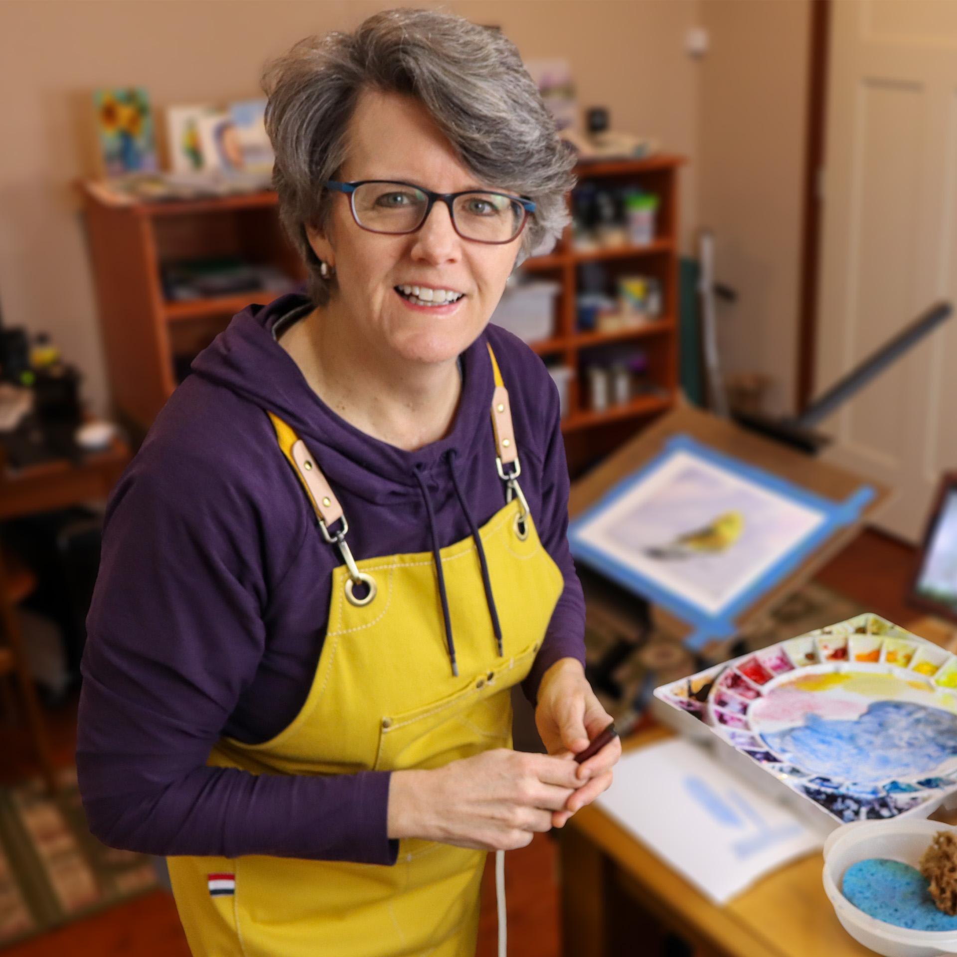 Kris DeBruine in her studio