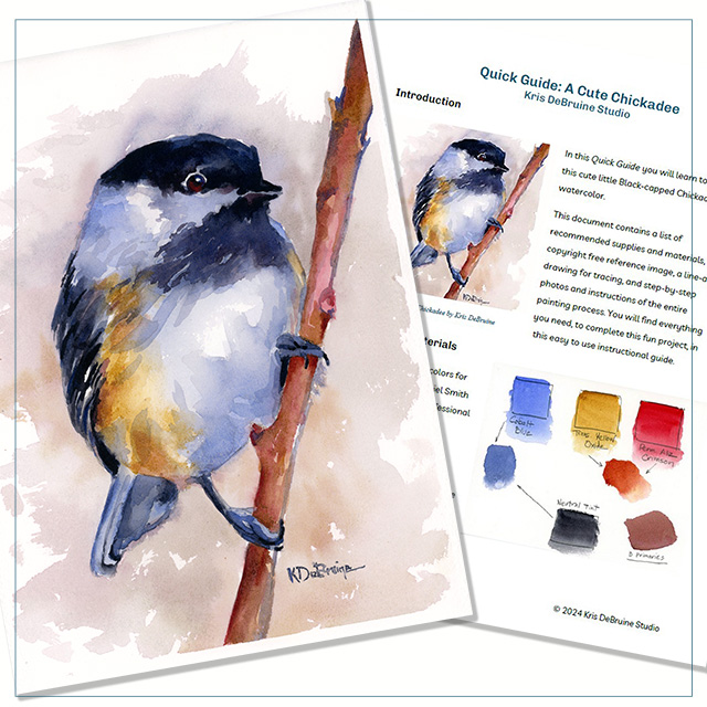 Paint a Cute Chickadee in Watercolor